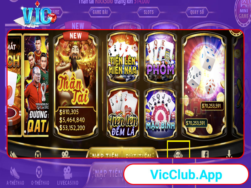 Đăng nhập để rút tiền Vic Club